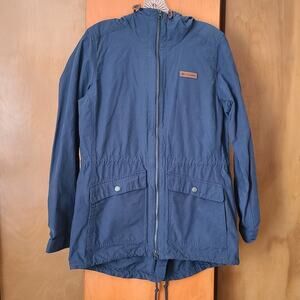 Womens Columbia Cultus Lake Long Hooded Anorak Jacket Medium Blue